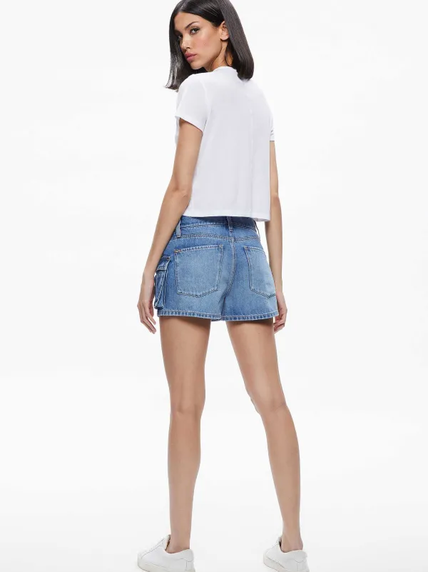Women Alice and Olivia Cay Low Rise Cargo Short