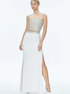 Women Alice and Olivia Ceresi Embellished Crop Top + Marilynn Embellished Maxi Skirt