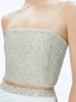 Women Alice and Olivia Ceresi Embellished Crop Top + Marilynn Embellished Maxi Skirt