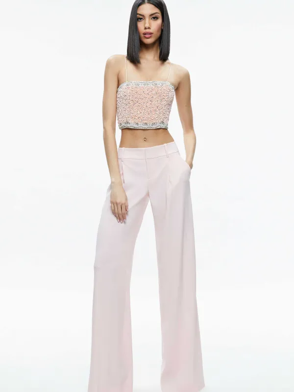 Women Alice and Olivia Ceresi Embellished Spaghetti Strap Top