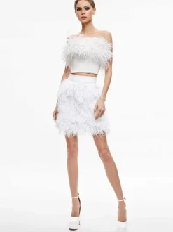 Women Alice and Olivia Ceresi Feather Top