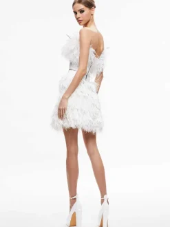 Women Alice and Olivia Ceresi Feather Top