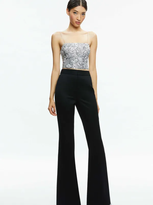 Women Alice and Olivia Ceresi Sequin Bandeau Crop Top