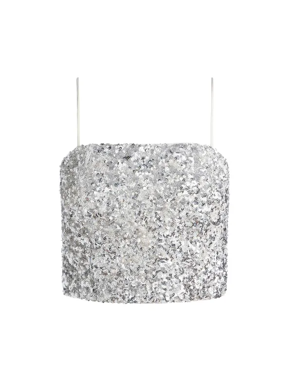 Women Alice and Olivia Ceresi Sequin Bandeau Crop Top