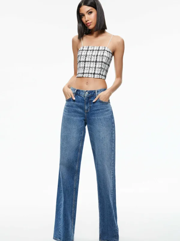 Women Alice and Olivia Ceresi Tweed Crop Top