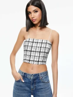 Women Alice and Olivia Ceresi Tweed Crop Top