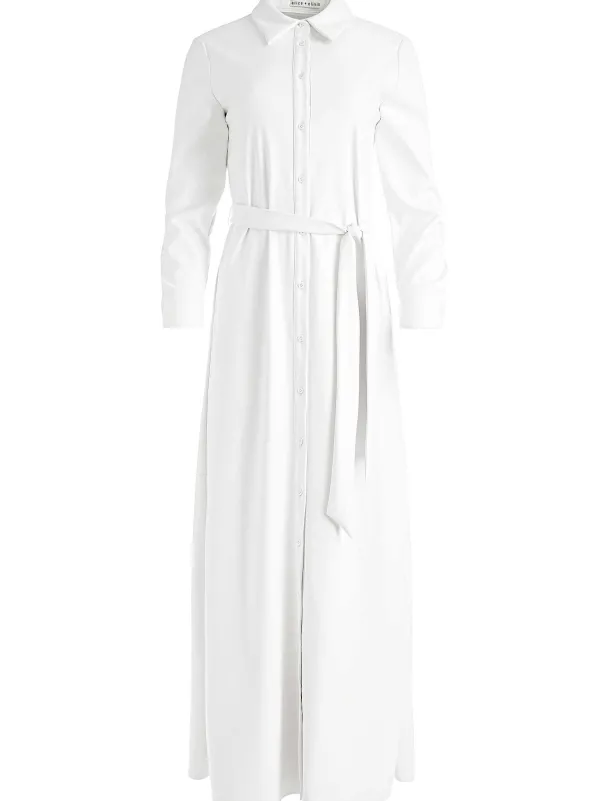 Women Alice and Olivia Chassidy Vegan Leather Maxi Shirt Dress