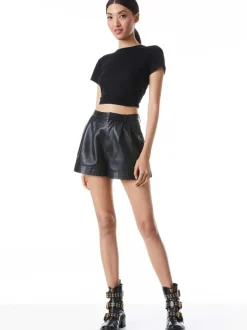 Women Alice and Olivia Cindy Classic Cropped Tee
