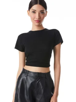 Women Alice and Olivia Cindy Classic Cropped Tee