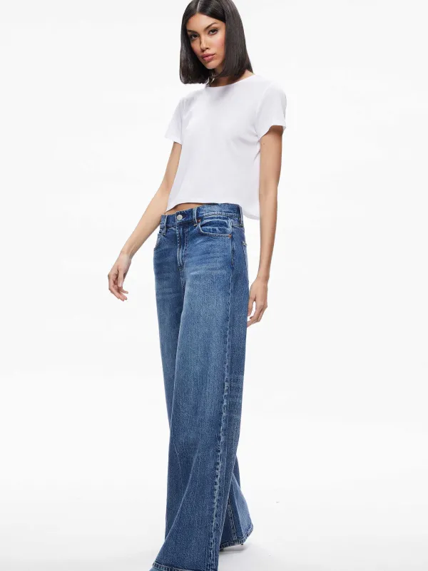 Women Alice and Olivia Cindy Classic Cropped Tee