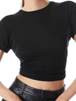 Women Alice and Olivia Cindy Classic Cropped Tee