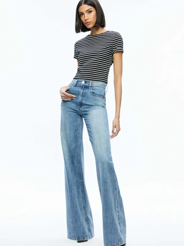 Women Alice and Olivia Cindy Classic Cropped Tee