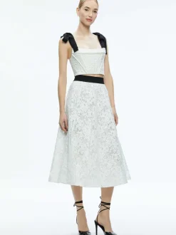 Women Alice and Olivia Clara Bow Strap Bustier Crop Top
