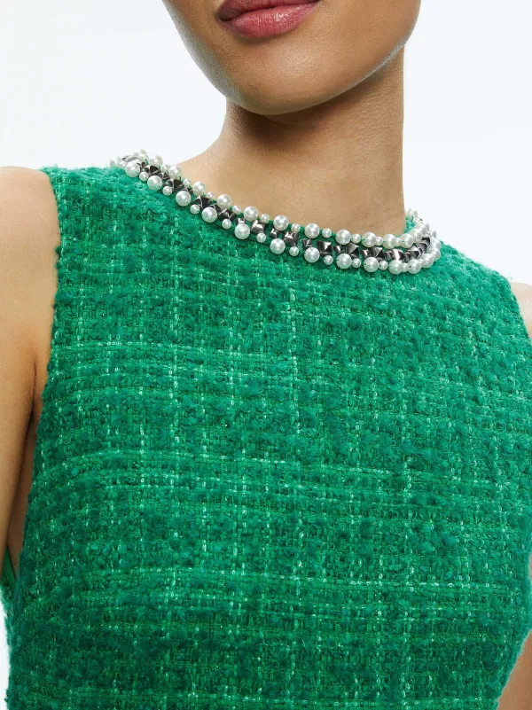 Women Alice and Olivia Clyde Embellished Shift Dress
