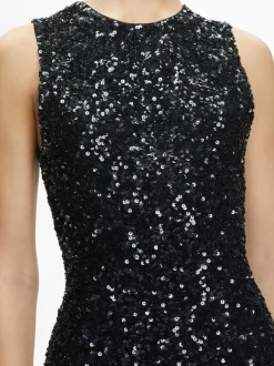 Women Alice and Olivia Coley Embellished Feather Trim Mini Dress