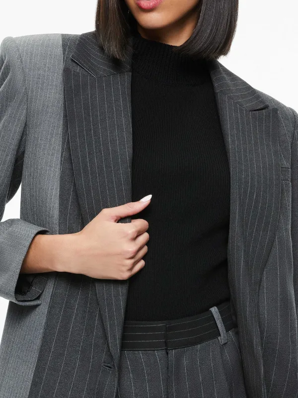 Women Alice and Olivia Colley Notch Collar Blazer + Conry Pleated Cuff Short