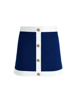 Women Alice and Olivia Colton Colorblock Button Front Mini Skirt