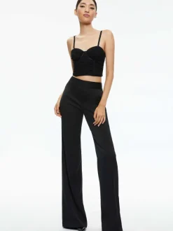 Women Alice and Olivia Damia Ruched Bustier Top