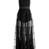 Women Alice and Olivia Deena Pleated Maxi Dress With Hot Pant