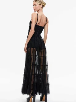 Women Alice and Olivia Deena Pleated Maxi Dress With Hot Pant