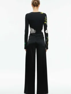 Women Alice and Olivia Delaina Long Sleeve Crop Top