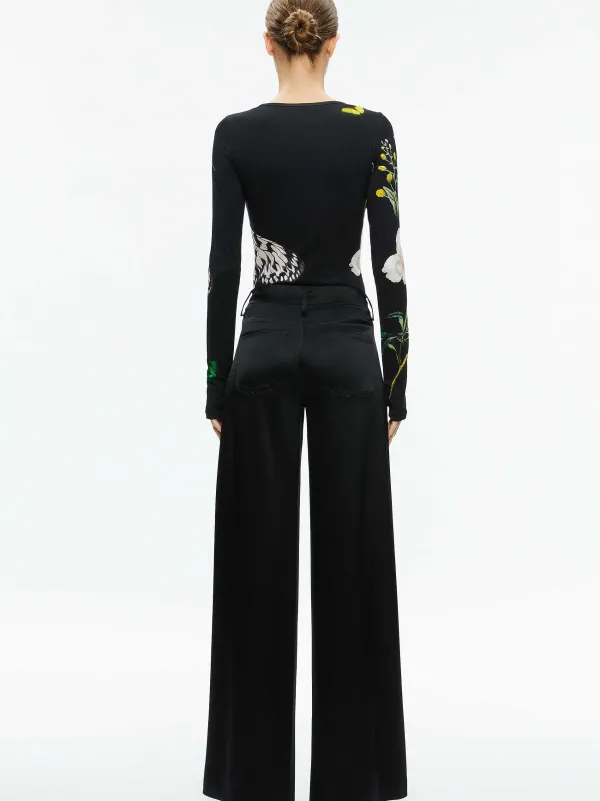 Women Alice and Olivia Delaina Long Sleeve Crop Top