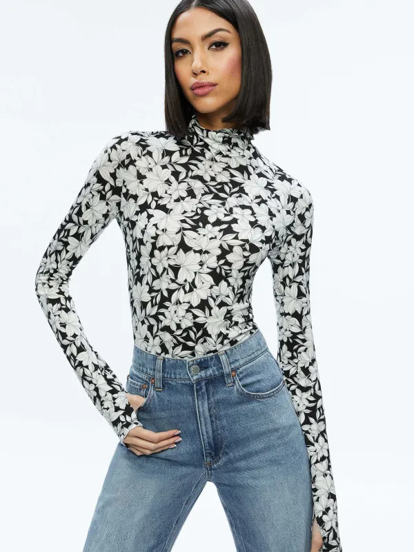 Women Alice and Olivia Delaina Turtleneck Top