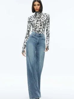 Women Alice and Olivia Delaina Turtleneck Top