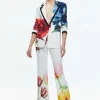 Women Alice and Olivia Denny Notch Collar Boyfriend Blazer