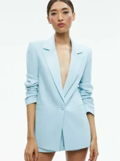 Women Alice and Olivia Denny Notch Collar Boyfriend Plazer + Conry Pleated Short