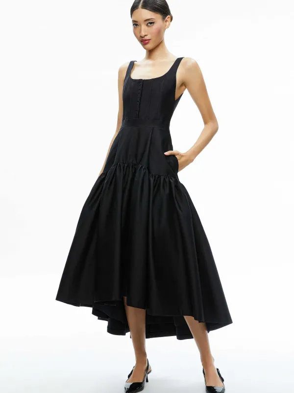 Women Alice and Olivia Diana Sleeveless Structured Midi Dress