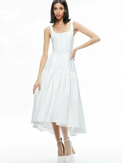 Women Alice and Olivia Diana Sleeveless Structured Midi Dress