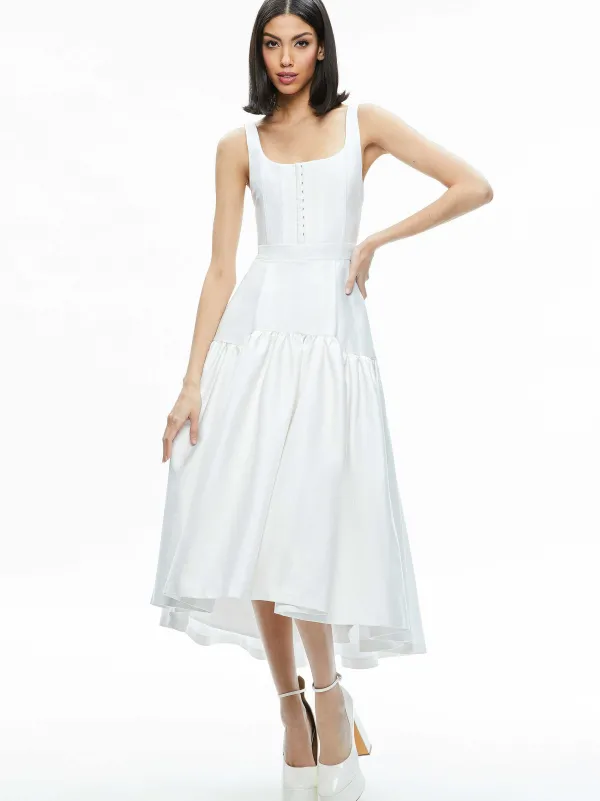 Women Alice and Olivia Diana Sleeveless Structured Midi Dress