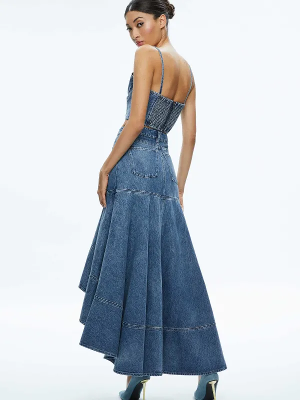 Women Alice and Olivia Donella High Low Skirt