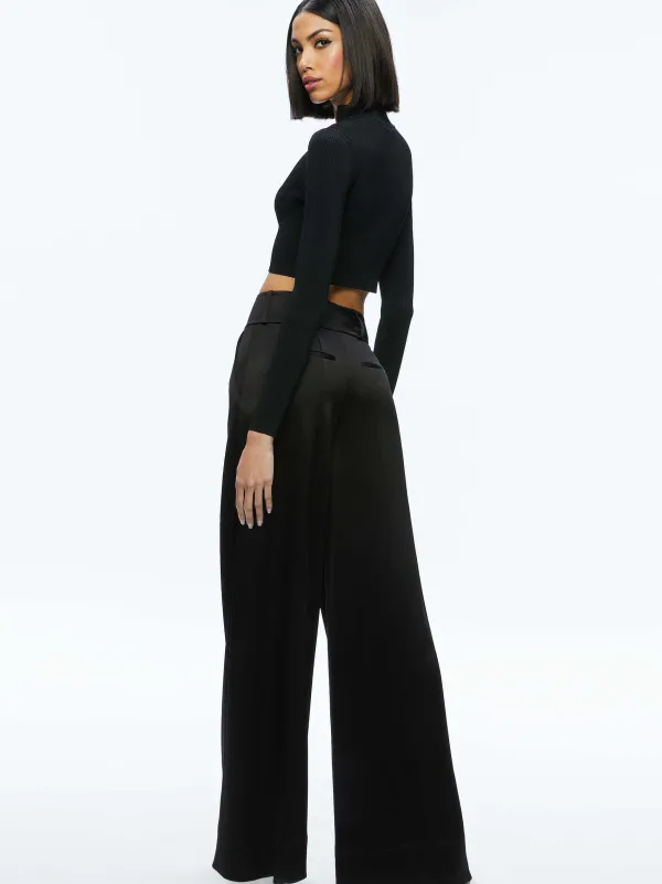 Women Alice and Olivia Dorris Ribbed Zip Up Cardigan