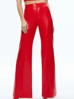 Women Alice and Olivia Dylan High Waisted Vegan Leather Wide Leg Pant