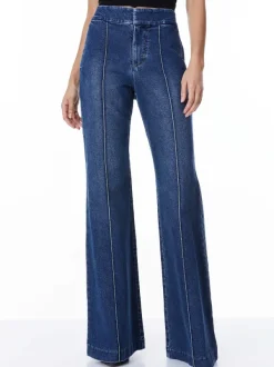 Women Alice and Olivia Dylan High Waisted Wide Leg Jean