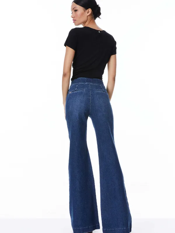 Women Alice and Olivia Dylan High Waisted Wide Leg Jean