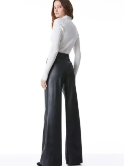 Women Alice and Olivia Dylan Vegan Leather Wide Leg Pant