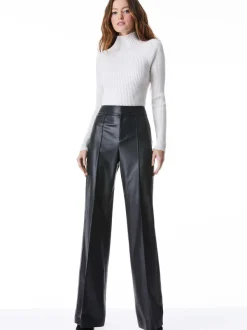Women Alice and Olivia Dylan Vegan Leather Wide Leg Pant