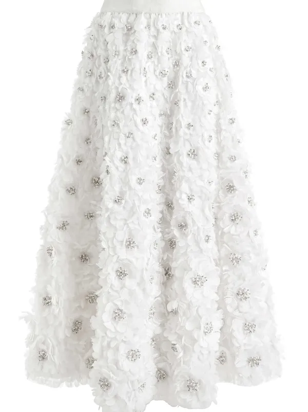 Women Alice and Olivia Earla High Waisted Floral Embellished Skirt