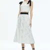 Women Alice and Olivia Earla Lace Midi Skirt