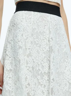 Women Alice and Olivia Earla Lace Midi Skirt