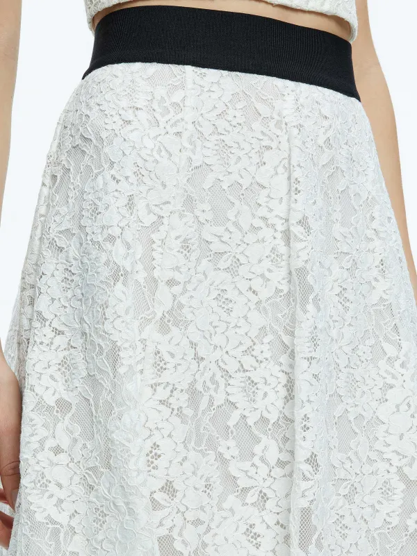 Women Alice and Olivia Earla Lace Midi Skirt