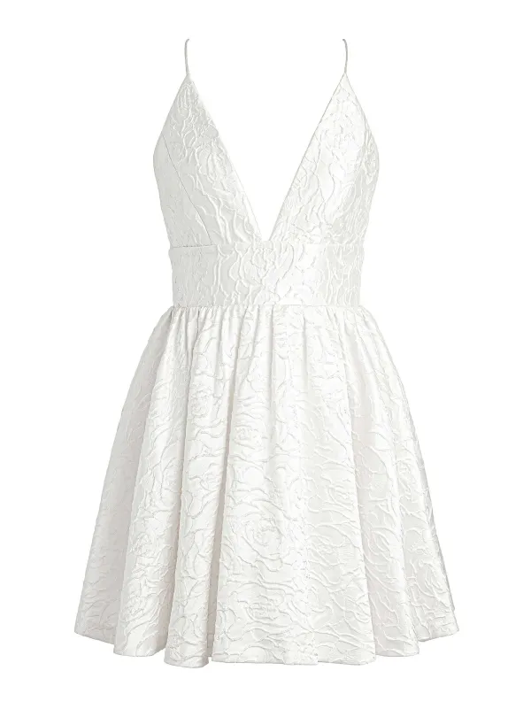 Women Alice and Olivia Ellamae Deep V-Neck Dress