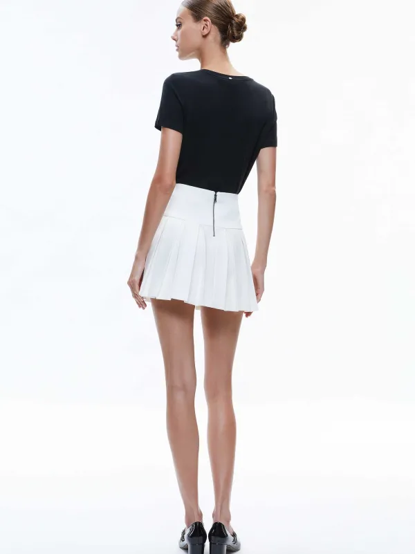 Women Alice and Olivia Emilie Box Pleat Mini Skirt