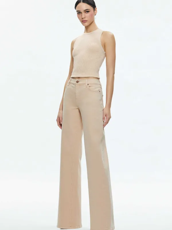 Women Alice and Olivia Ernie Low Rise Buckle Back Jean