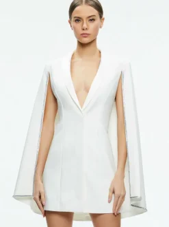 Women Alice and Olivia Esther Embellished Cape Blazer Dress