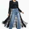 Women Alice and Olivia Everly Drama Lace Maxi Blazer