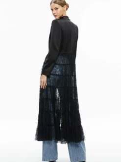 Women Alice and Olivia Everly Drama Lace Maxi Blazer
